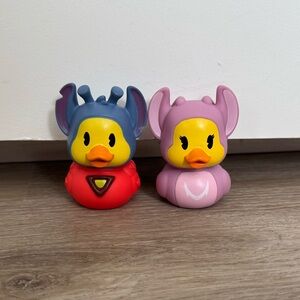 Disney Lilo & Stitch Angel & Stitch Rubber Duck Bath Set NWOT